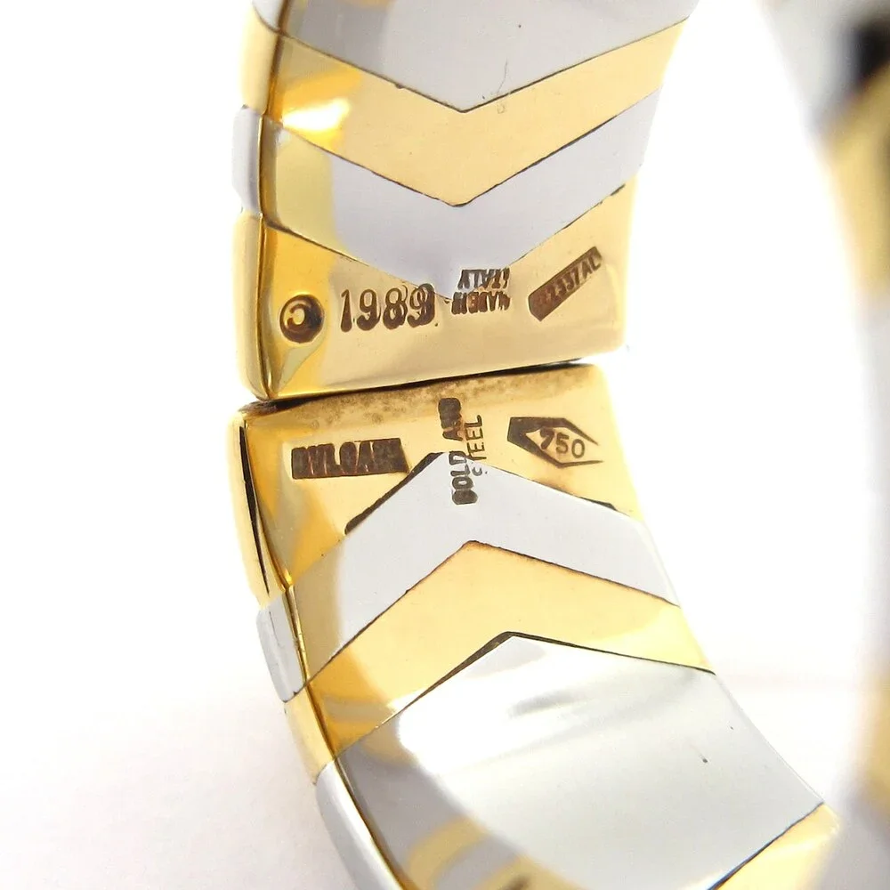 Bvlgari Alveare Ring Silver 18K Yellow Gold Stainless Steel